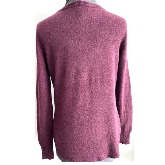 Halogen Purple/ Burgundy Cashmere Sweater Sz 1 - Picture 2 of 8